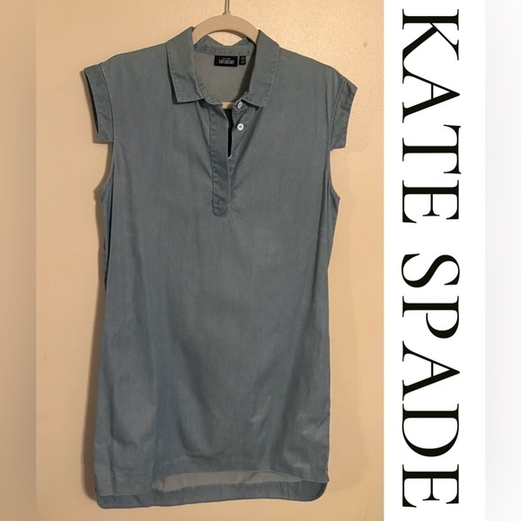 Kate Spade Saturday Chambray Shirt Dress Sz M, 100% Cotton, Casual Denim Dress - Picture 1 of 5